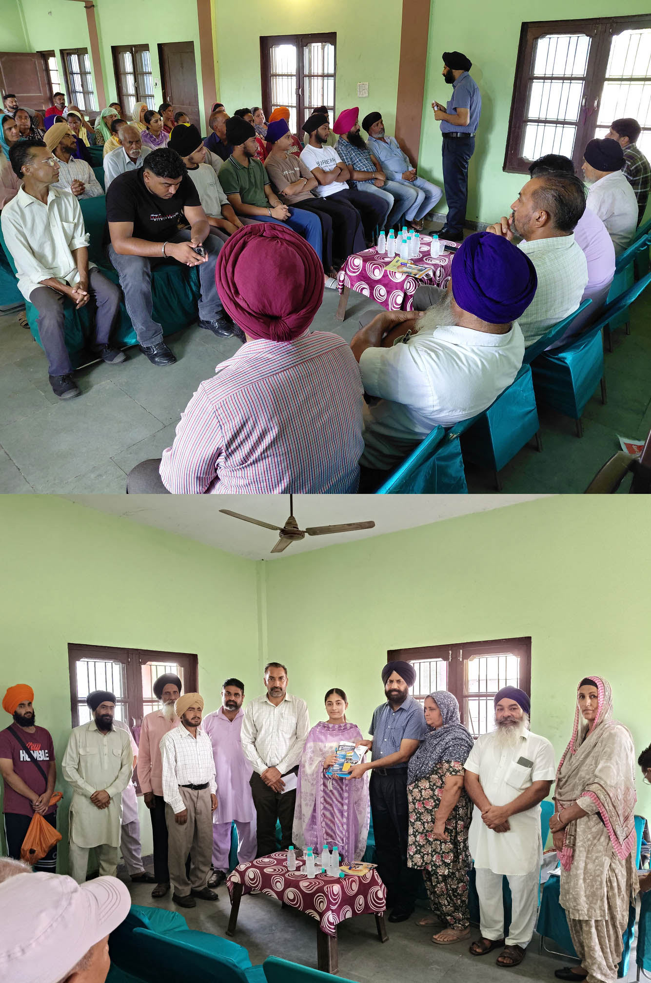 Principal Parvinder Singh interacted with villagers about career guidance of students in village Sona.